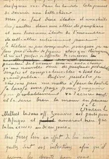 Fragmento de la carta, con la firma de Van Gogh