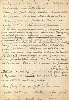 Fragmento de la carta, con la firma de Van Gogh