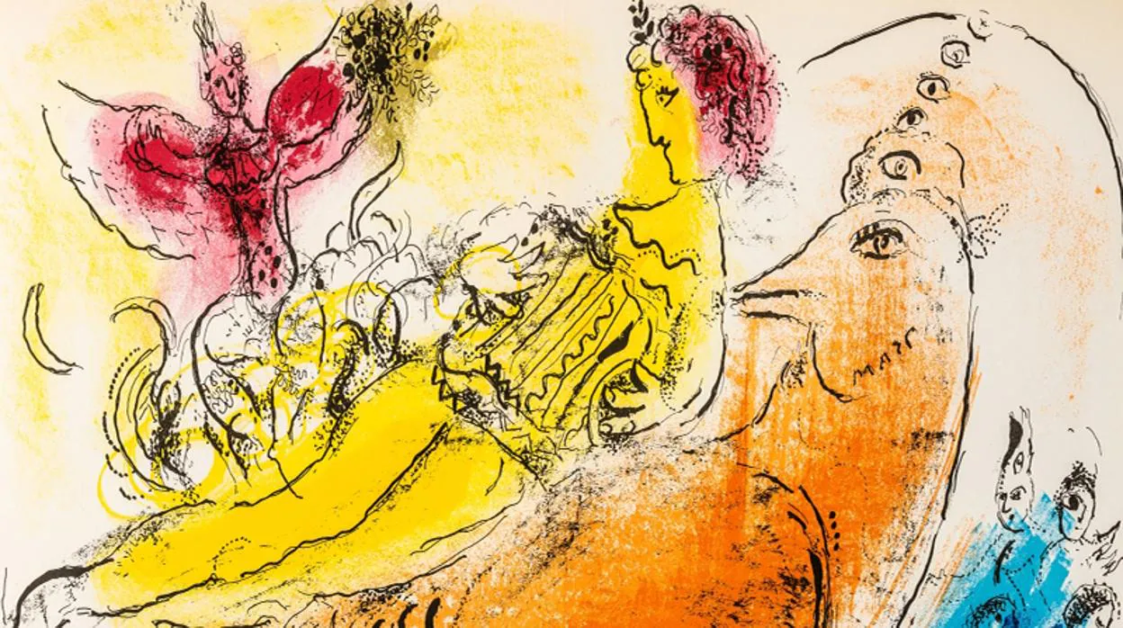 «Tabla 13» (1957), litografía de Marc Chagall