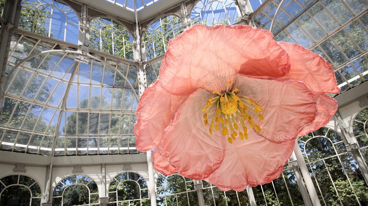 Un detalle de la instalación de Petrit Halilaj en el Palacio de Cristal del Retiro