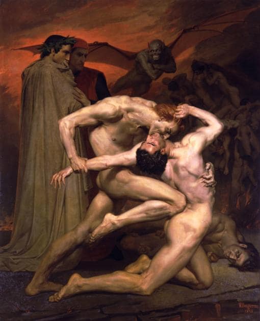 Dante y Virgilio en el infierno, de William-Adolphe Bouguereau