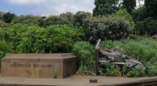 Vandalizan la estatua de Colón en la isla portuguesa de Madeira