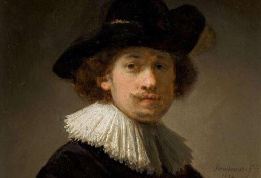 Detalle de autorretrato de Rembrandt