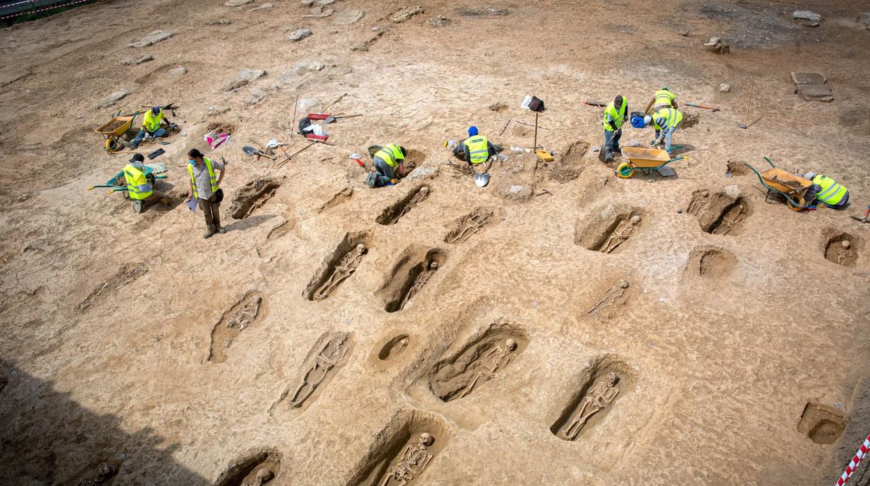 La excavación arqueológico se ha realizado con motivo de unas obras de un tramo de la autovía A-12