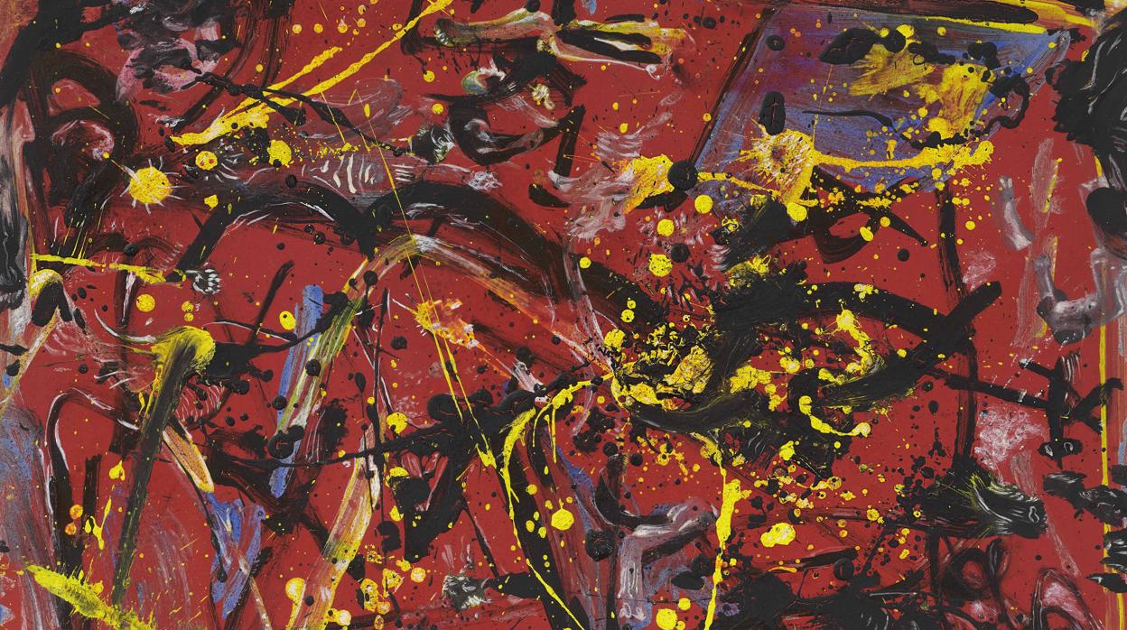 Detalle de «Red Composition» (1946), de Jackson Pollock
