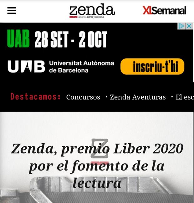 Zenda, premio Liber de fomento de la lectura en medios de comunicación