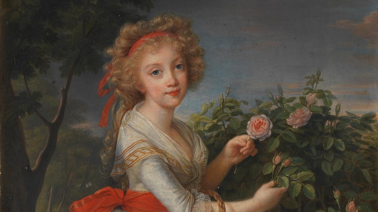 Detalle de «María Cristina Teresa de Borbón», obra atribuida a Louise-Elisabeth Vigée-Le Brun
