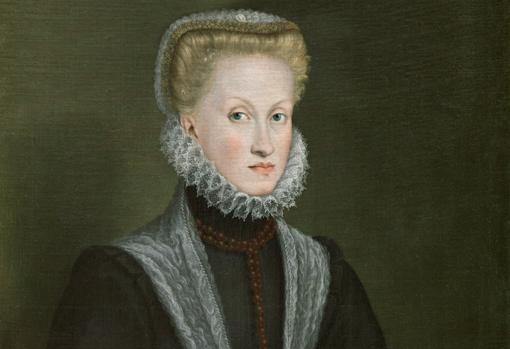 Detalle de «Retrato de la Reina Ana de Austria», de Sofonisba Anguissola