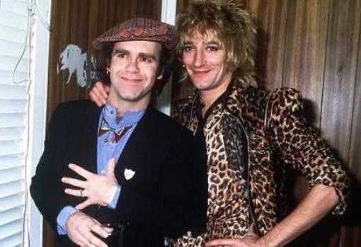 Elton John y Rod Stewar, en los ochenta