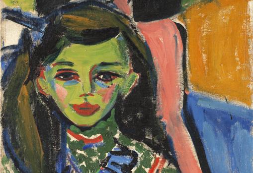 Fragmento de «Franzi ante una silla tallada», de Ernst Ludwig Kirchner