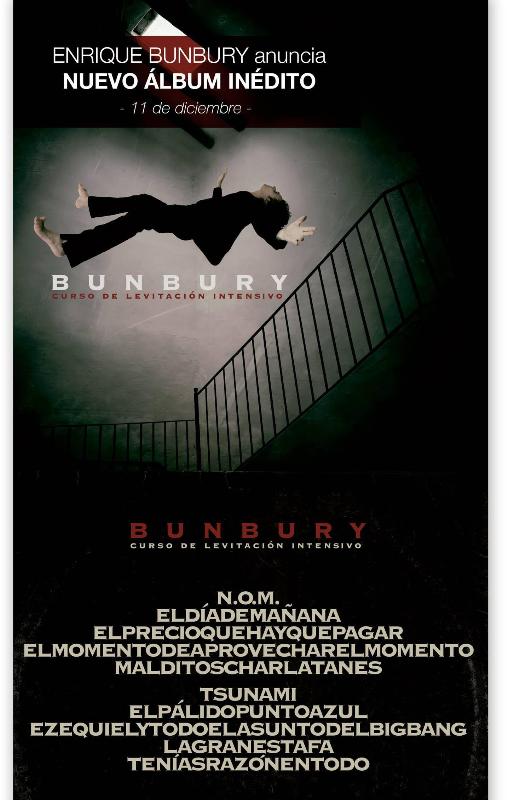 Bunbury anuncia por sorpresa nuevo disco, «Curso de levitación intensivo», sólo cinco meses después del anterior