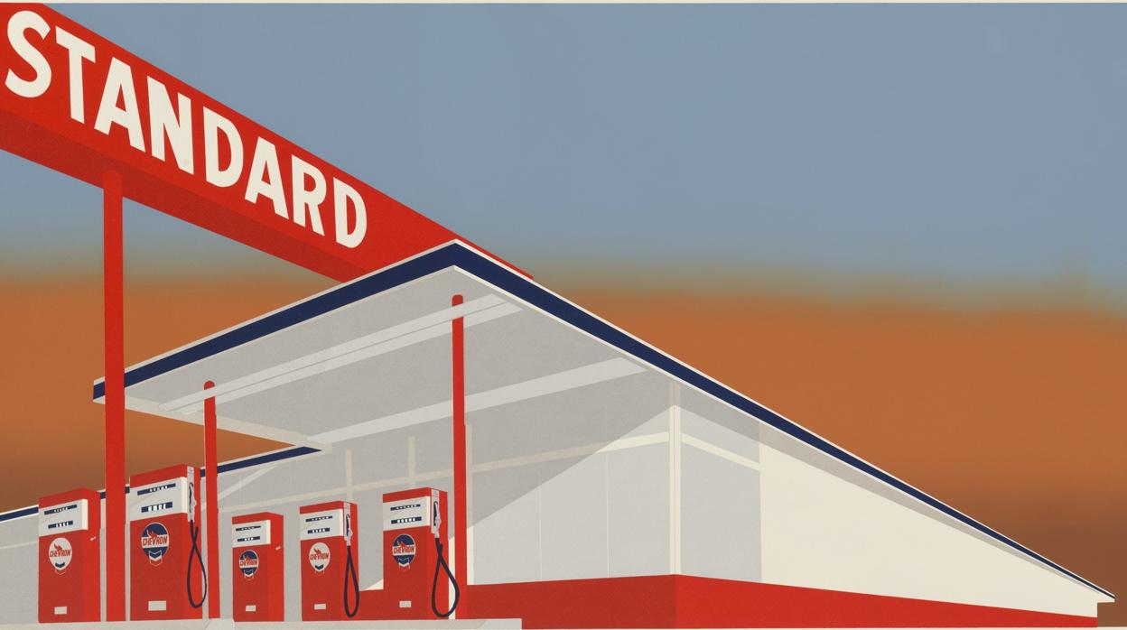 «Gasolinera estándar» (1966), de Ed Ruscha. Serigrafía en color