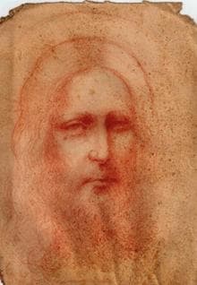 Boceto de un retrato de Cristo atribuido a Leonardo