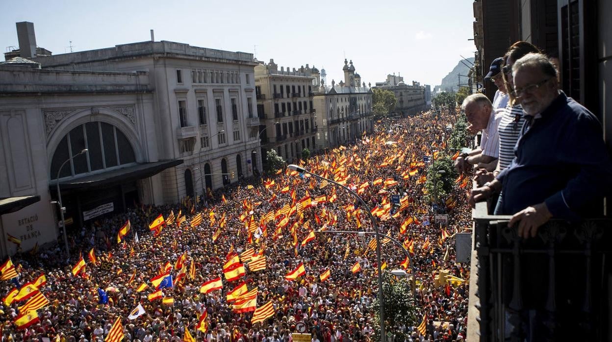 Manifestación en Barcelona en octubre de 2017 reivindicando la integración