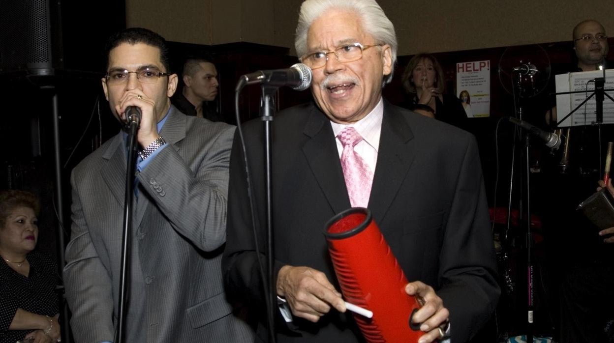 Johnny Pacheco durante la celebración de su 73 cumpleaños