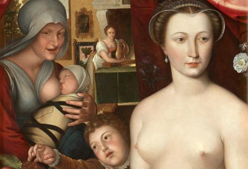 ‘Mujer en el baño’, taller de François Clouet. Detalle