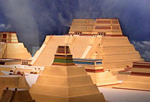 Maqueta del Templo Mayor, centro ceremonial, religioso y civil de México-Tenochtitlan.