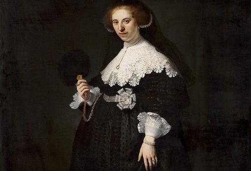 ‘Oopjen Coppit’, de Rembrandt. Detalle