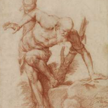 Detalle del 'Eremita atado a un árbol'