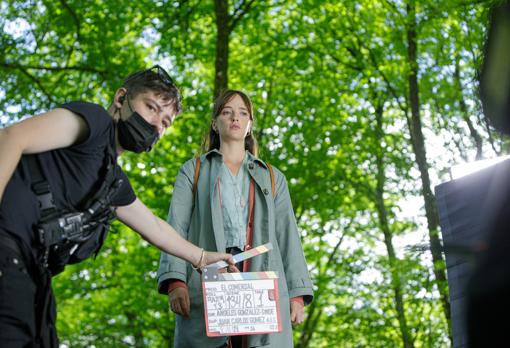 La actriz Susana Abaitua, a punto de rodar una escena