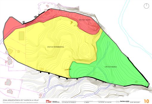 Plano de la ciudad, con su división en barrios amurallados