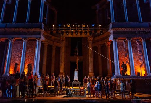 Representación de 'Antígona' en el Festival Internacional de Teatro Clásico de Mérida en 2020