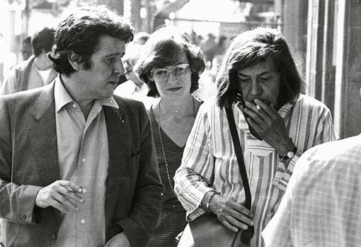 El editor Jorge Herralde, fundador de Anagrama, y Patricia Highsmith