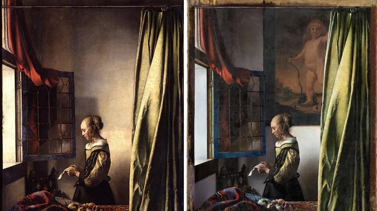 La 'Lectora de cartas' de Vermeer, antes y después de la restauración