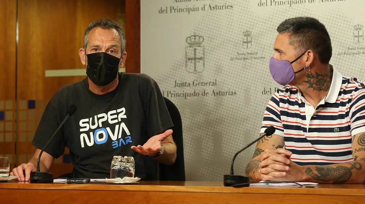 Los diputado de Podemos Asturias, Ricardo M. Salmón y Rafael Palacios