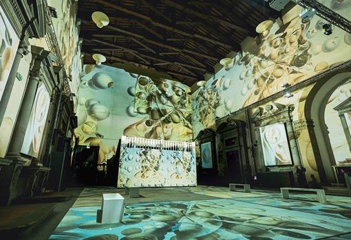 Simulación de uno de los espacios de 'Inside Dalí' en la Cattedrale dell'Immagine de Florencia