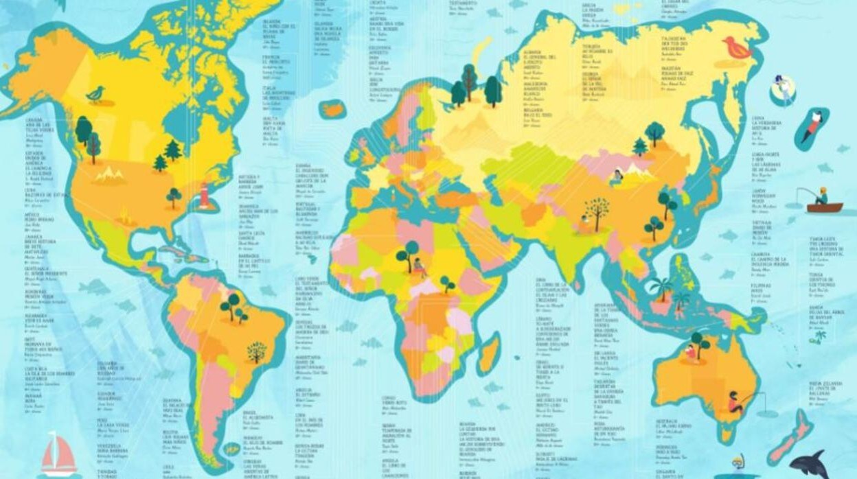 Mapa de los libros más traducidos de cada país