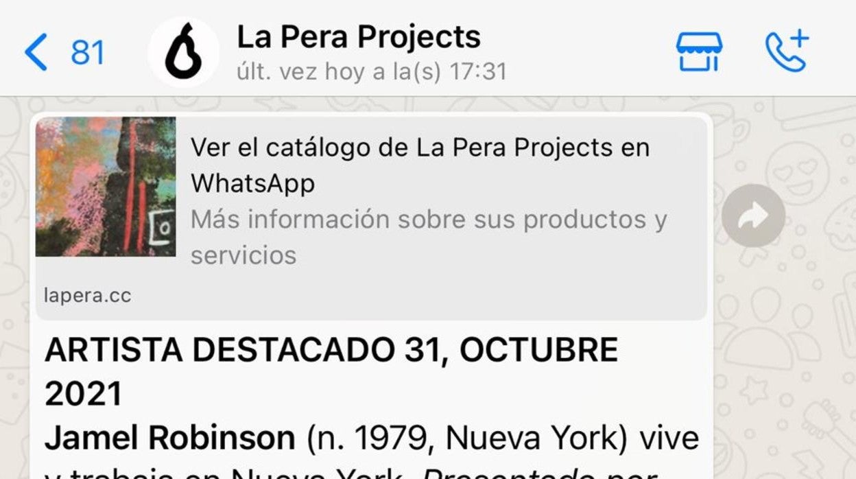 Detalle de la web de La Pera