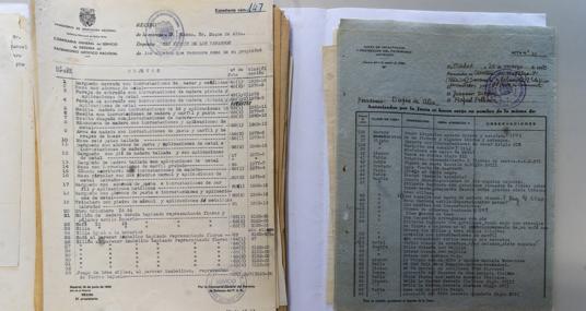 El acta de incautación (dcha) y de devolución de bienes de la Casa de Alba