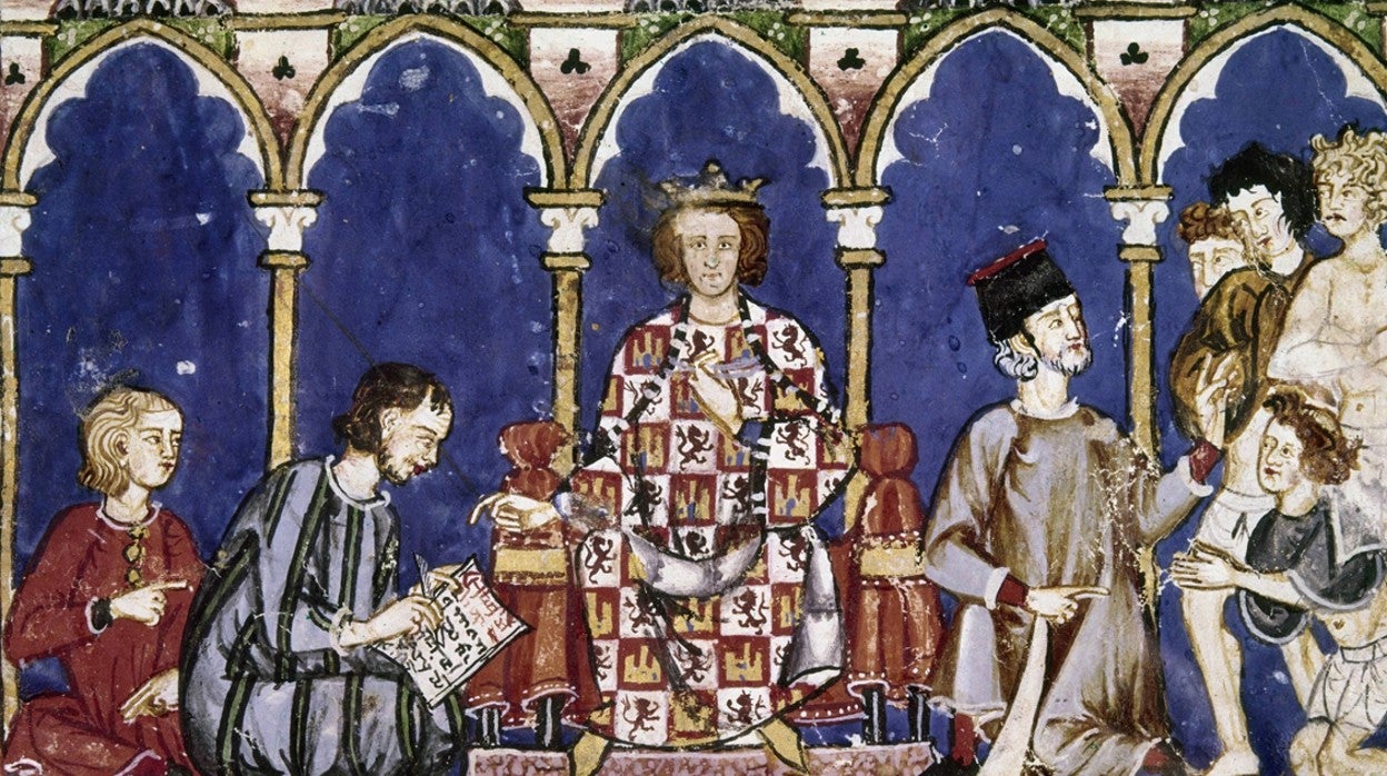 Alfonso X, representado en el Libro de los Dados