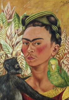 'Autorretrato con loro y chango', de Frida Kahlo