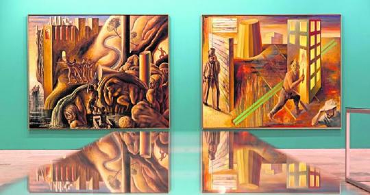 Detalle del montaje de ‘La tierra habla. El cielo escucha’, en Patio Herreriano