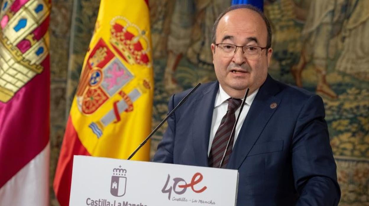 El ministro Iceta durante una comparecencia