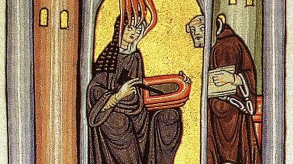 ‘Codex Scivias’: Hildegarda atravesada por ardientes llamas de fuego