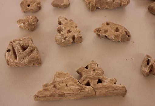 Piezas desenterradas en los sondeos
