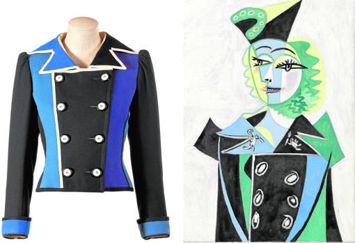 Chaqueta de Yves Saint Laurent de 1979 en la que recrea la que aparece en el ‘Retrato de Nusch Éluard’, de Picasso, pintado en 1937