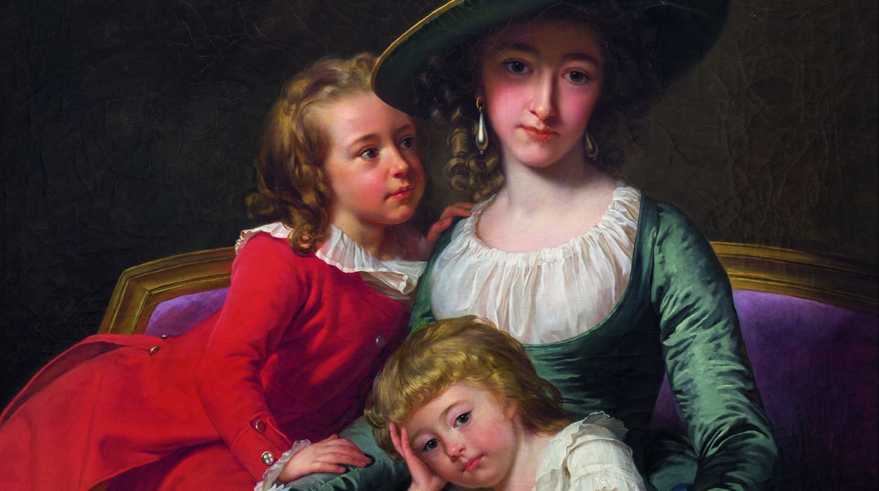 'La duquesa de Beaufort-Spontin con sus hijos', de Lemonnier. Detalle