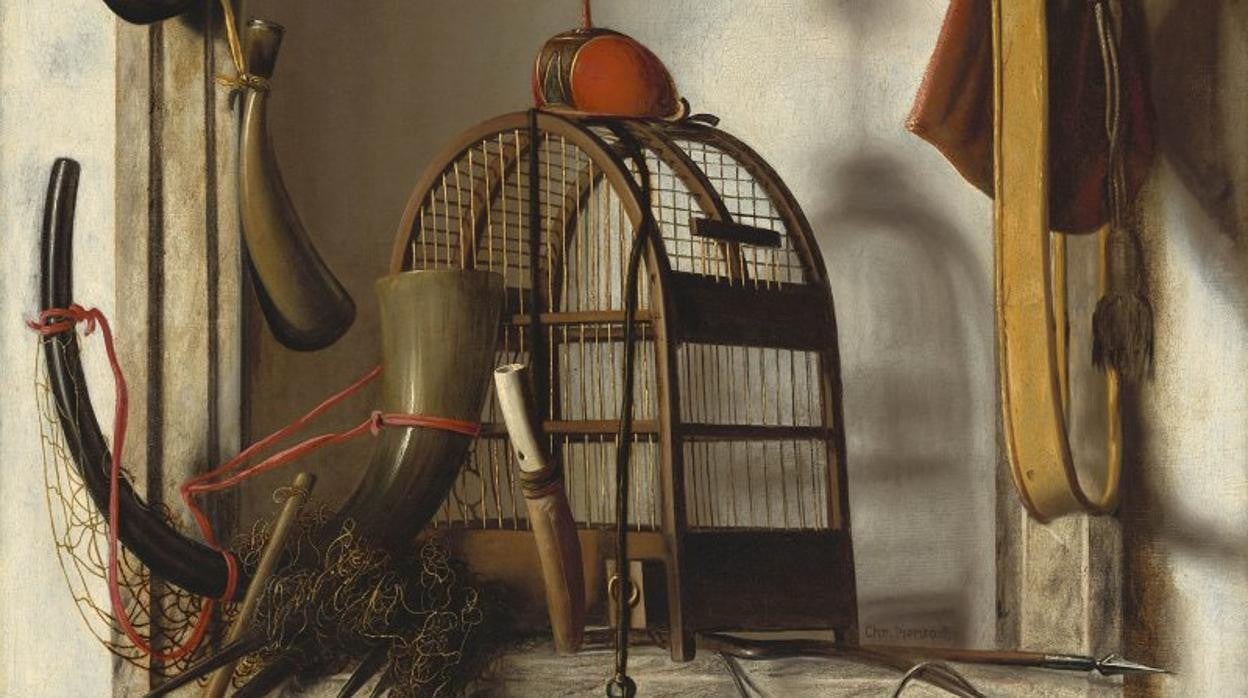 ‘Aparejos de cetrería en un nicho’ (hacia 1660-1670), de Christoffel Pierson