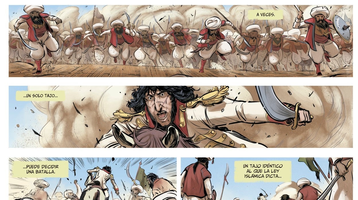 Una viñeta de 'La pirámide inmortal'