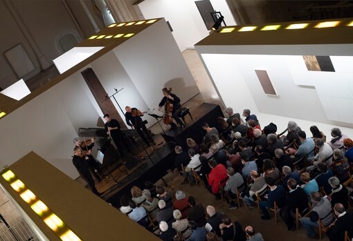 Una imagen del concierto del Quartetto de Cremona y Pablo Barragán en el Espacio Torner