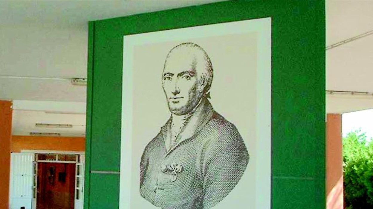 Un retrato del ilustrado Pablo de Olavide en el campus de la Universidad que lleva su nombre