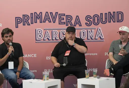 Alfonso Lanza, Gabi Ruiz y el director de comunicación del festival, Joan Pons