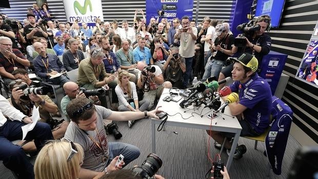 Valentino Rossi, durante su rueda de prensa