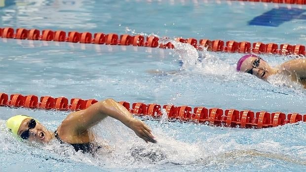 Mireia Belmonte, durante su prueba de 800 metros libres