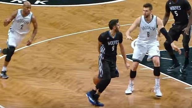 Ricky Rubio, en el partido ante los Nets