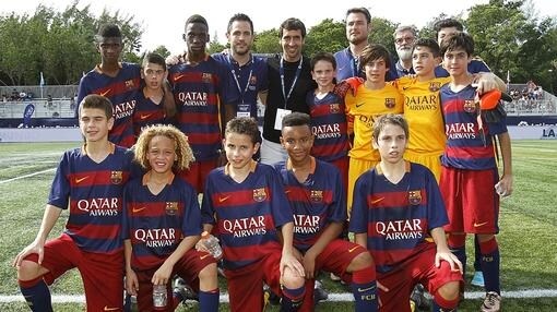 Fotografía facilitada por la Liga del Barcelona infantil con Raúl